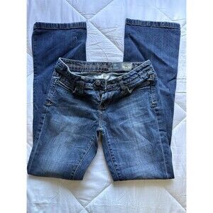 Converse One Star Women’s Blue Medium Wash Denim Jeans Button Zip 5-Pocket Sz 2